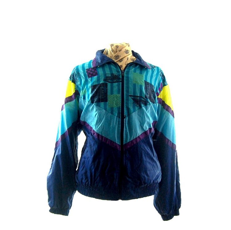 90s Blue Shell Suit Jacket