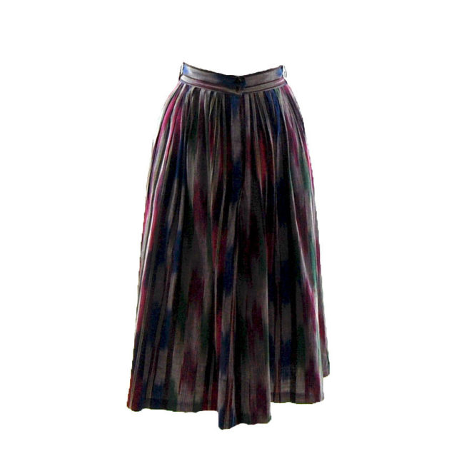 90s Long Multicolored A-Line Skirt