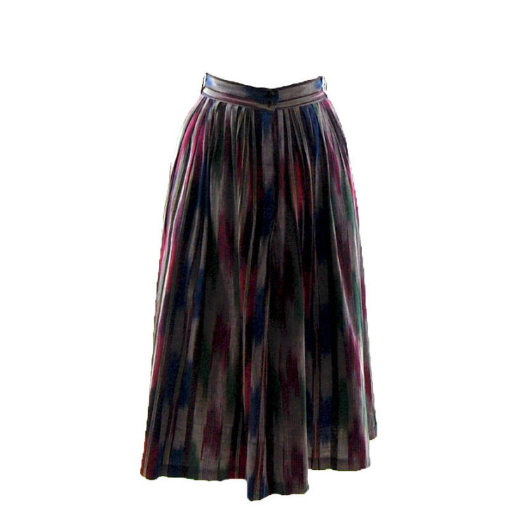 90s Long Multicolored A-Line Skirt