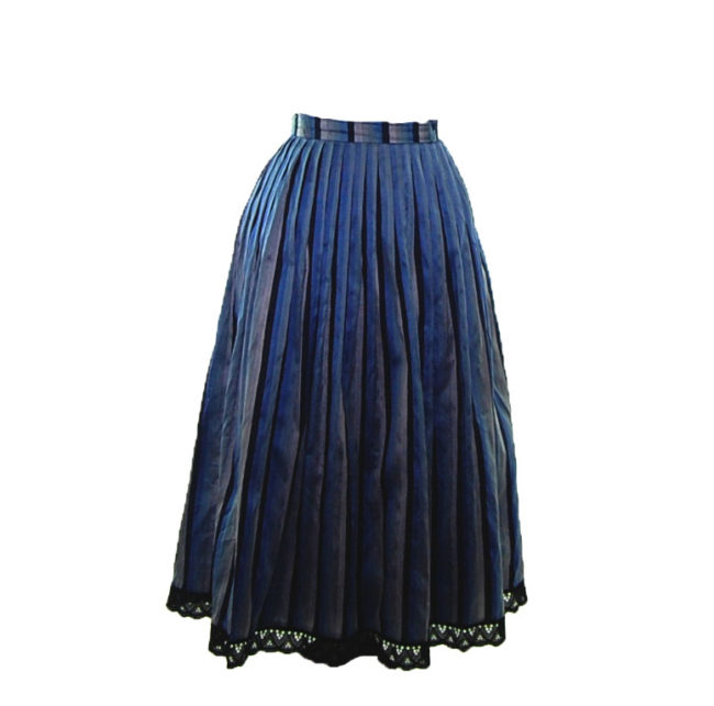90s Long Stripe Blue A-Line Skirt