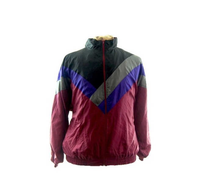 90s Maroon Shell Suit Jacket