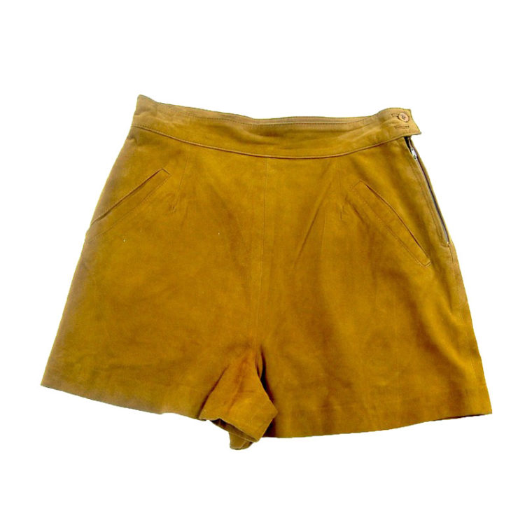 90s Mustard Yellow Suede Shorts