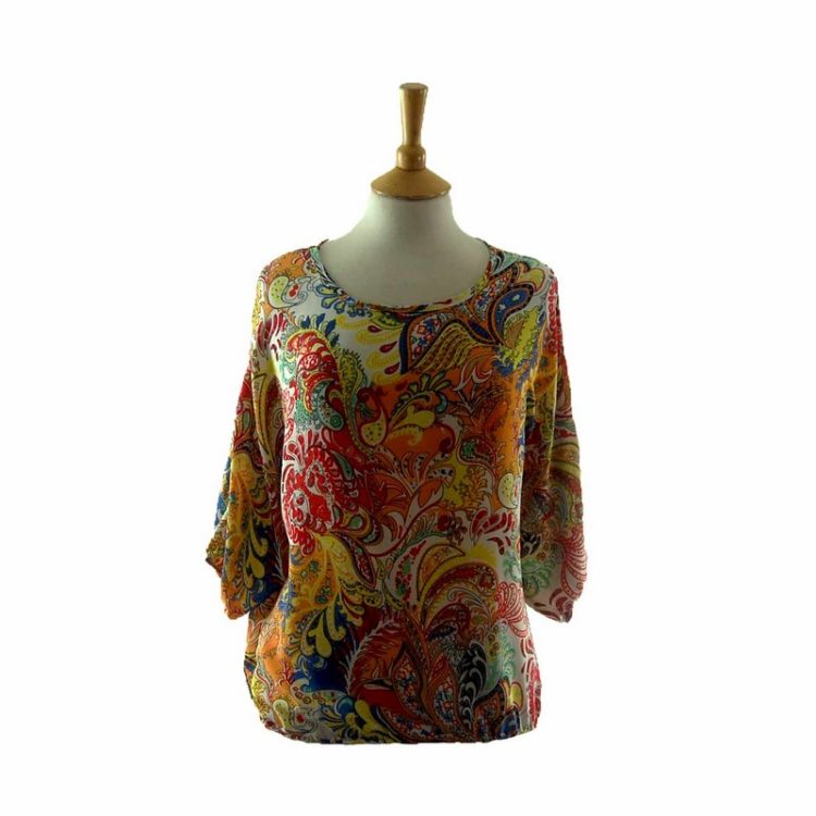 90s Paisley Print blouse