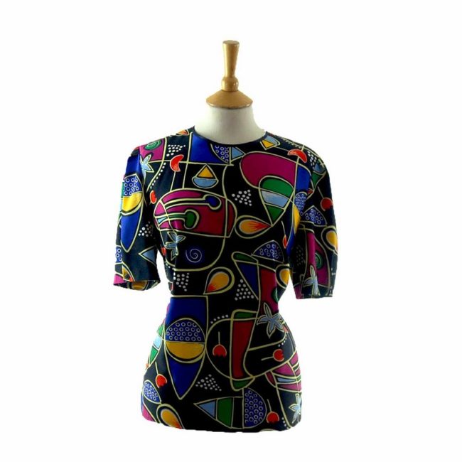 90s Picasso Print Blouse