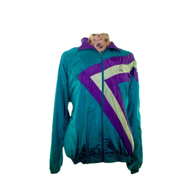 90s Teal Shell Suit Jacket