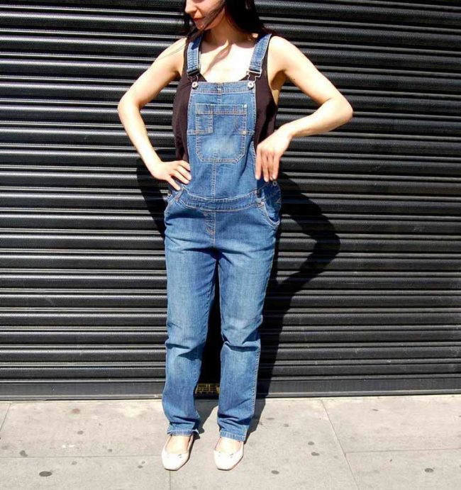 90s Dark Denim Dungarees