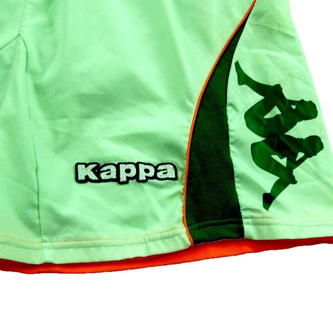 front of 90s Kappa Mint Shorts