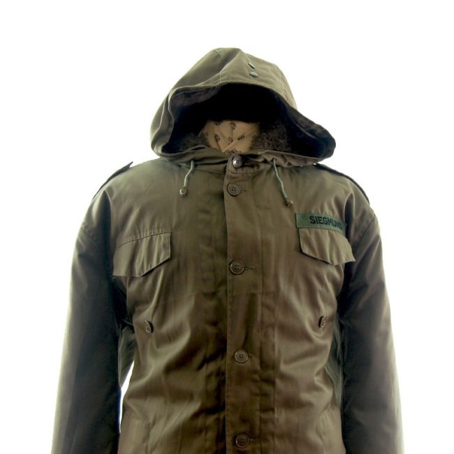 Front close up of Olive Drab Military Parka