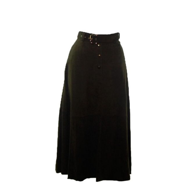 Lower Calf Green Suede Skirt