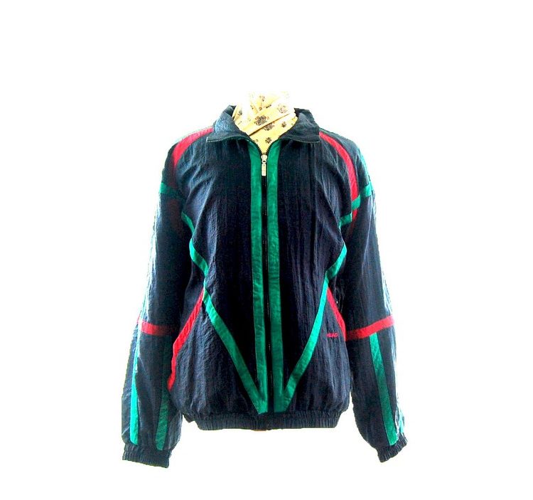 Navy Striped Shell Suit Jacket