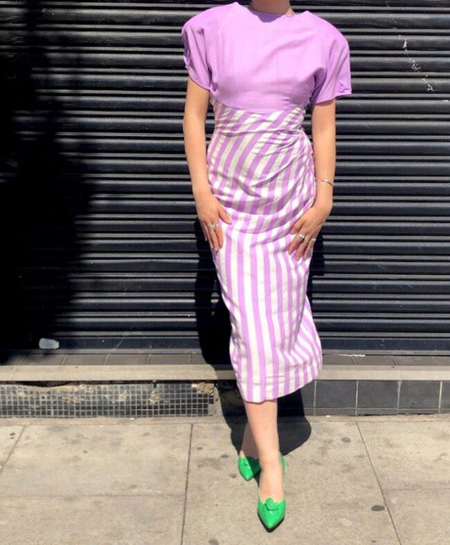 Striped Pink 80s Dress