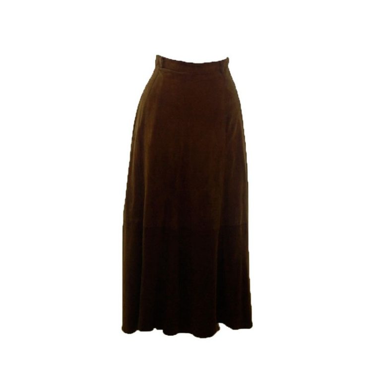 Tan Suede Maxi Skirt