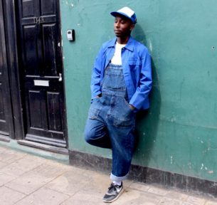 Vintage French workwear, jacket and bib overalls