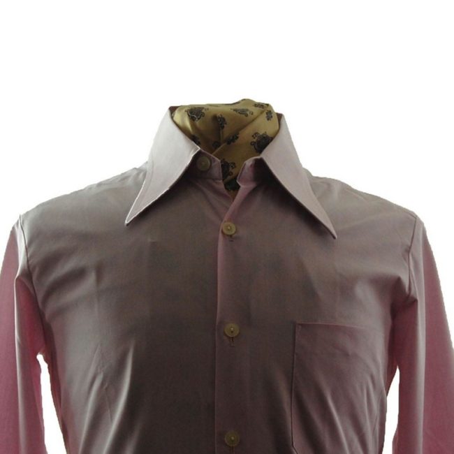 front 70s Marvin Pink Big Collared Shirt