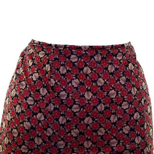 front of 70s A-line Autumn Print Skirt