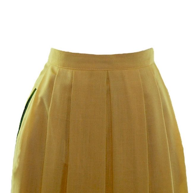 front of 70s Long Yellow A-Line Skirt