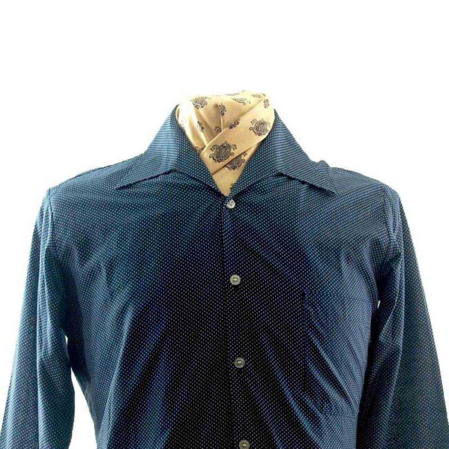 70s Navy Polka Dot Shirt