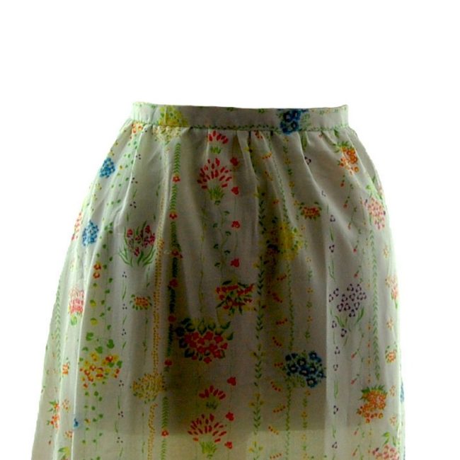 70s Small Floral Print A-Line Skirt