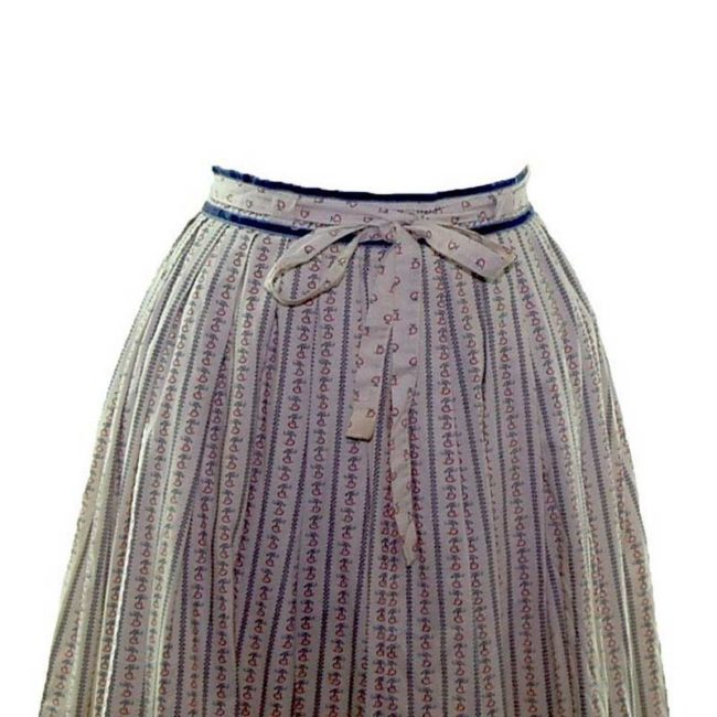 front of 80s White Mid Calf Hippie Skirt