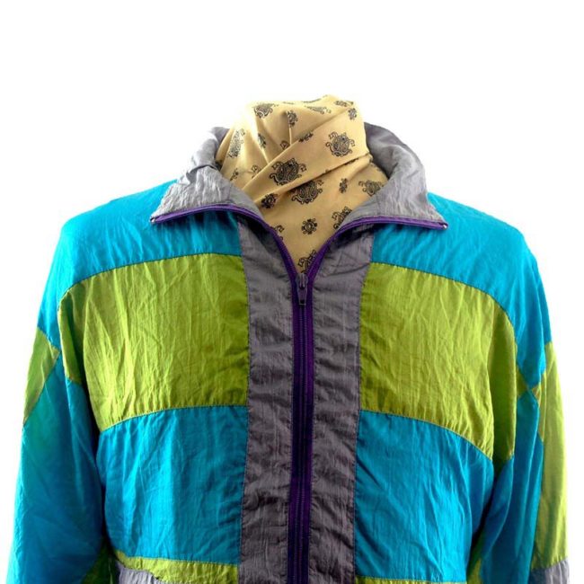 front of 90s Block Colour Shell Suit Jacket