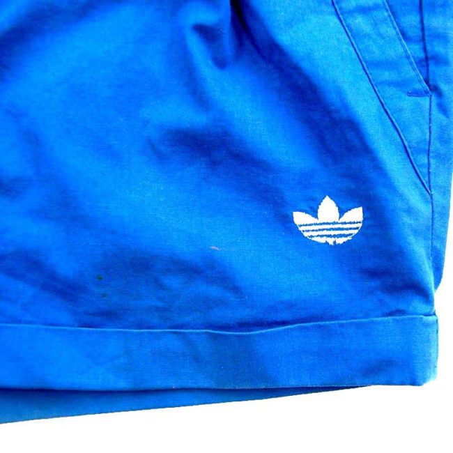 front of 90s Dark Blue Shorts