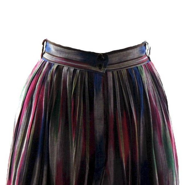 front of 90s Long Multicolored A-Line Skirt