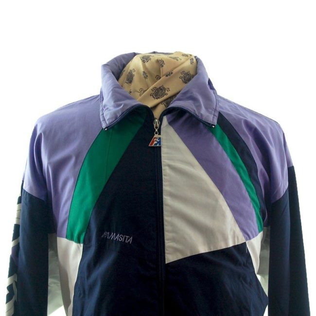 front of 90s Masita Navy Shell Suit