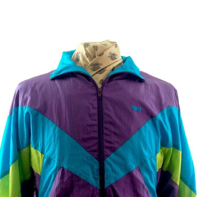 front of 90s Violet Shell Suit Jacket