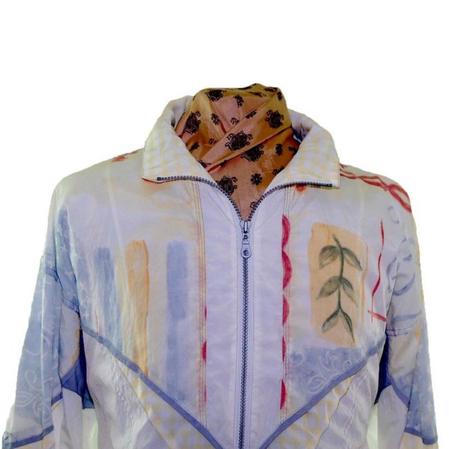 front of 90s White Shell Suit Jacket