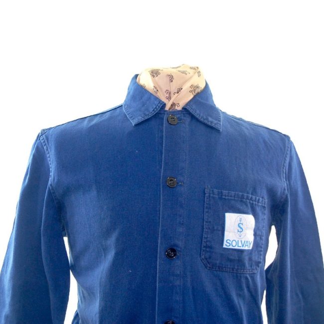 front of Blue Solvay Work Jacket