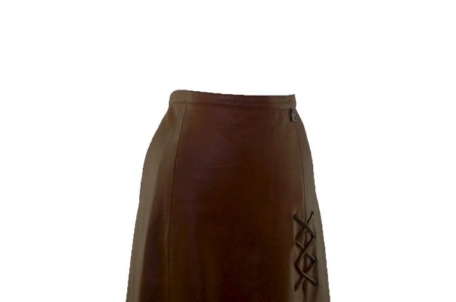 front of Floor Length Tan Skirt