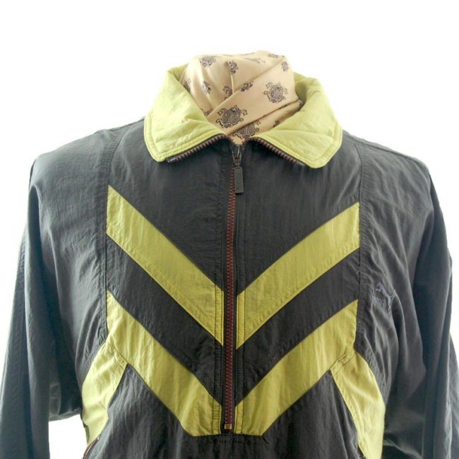 front of Puma Earthy Green Shell Suit Jacket