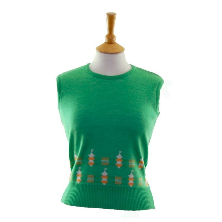 70s Green Ladies Tank Top