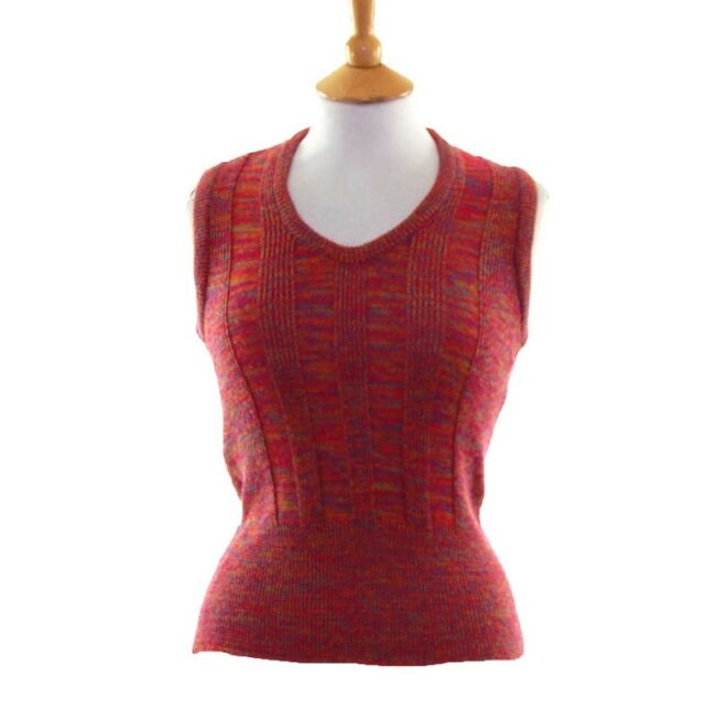 70s Multicolored Knit Tank Top