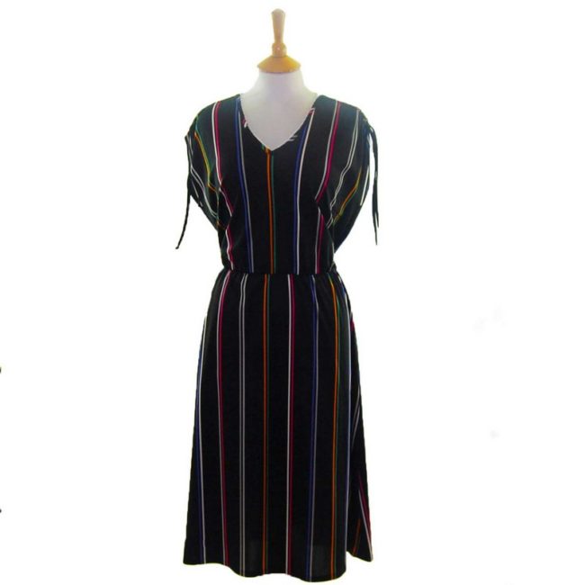 80s Multicolored Stripes Dress