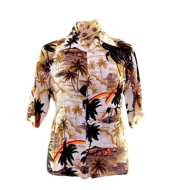 90s Brown Hawaiian Shirt