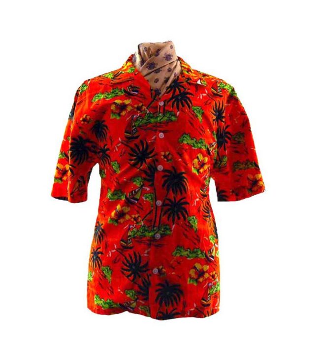 90s-Orange-Hawaiian-Shirt