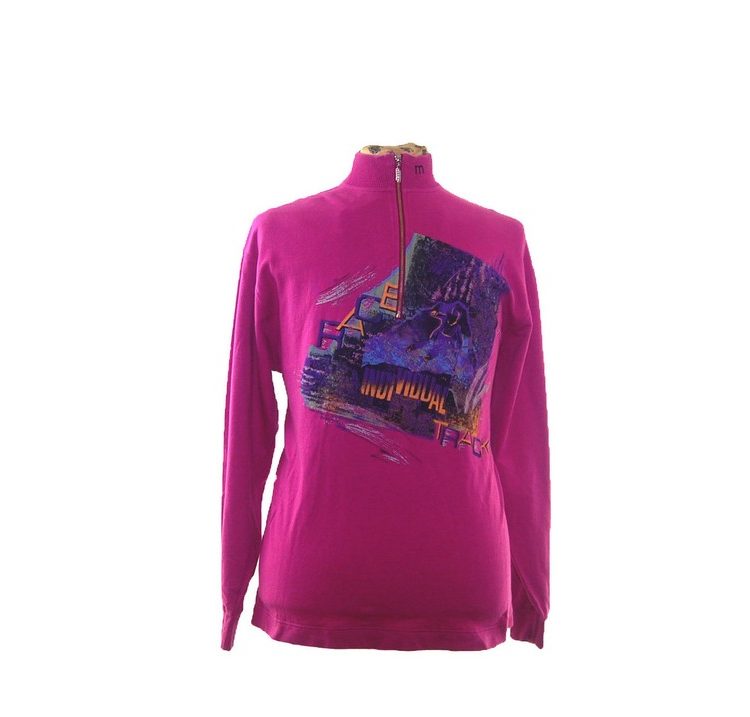 90s Pink Zip up Sweatshirt