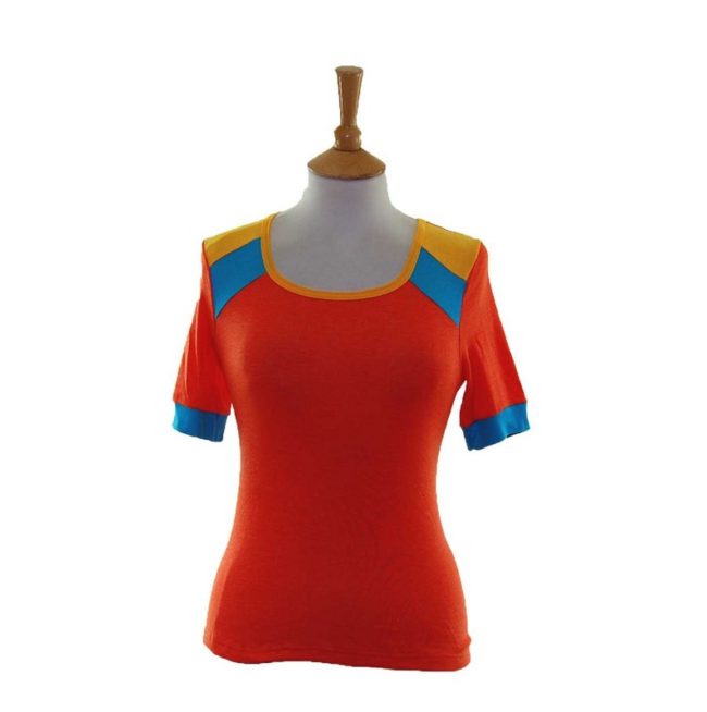 70s Vibrant Orange Tee Shirt
