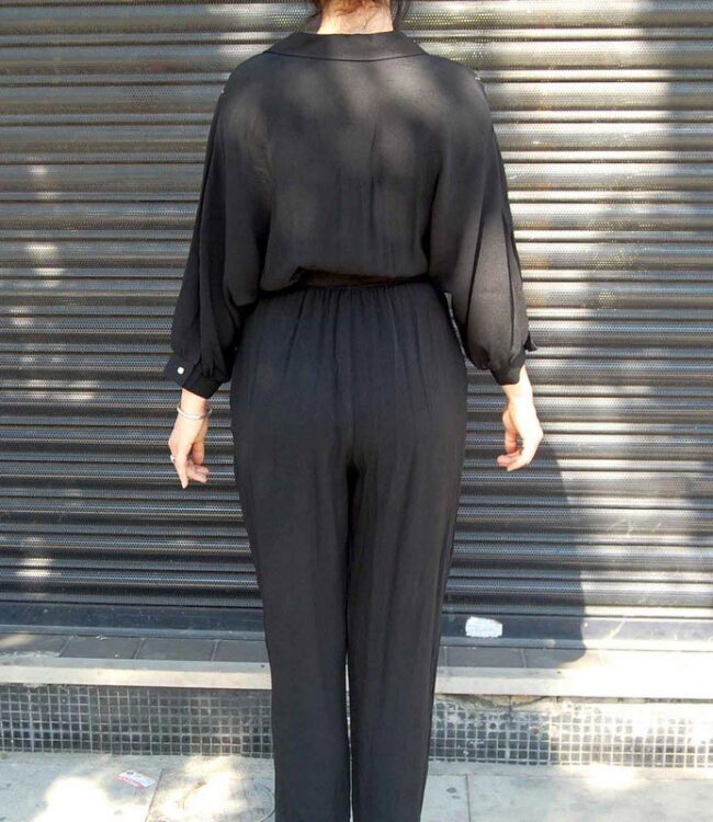 Back of 80s Black Playsuit