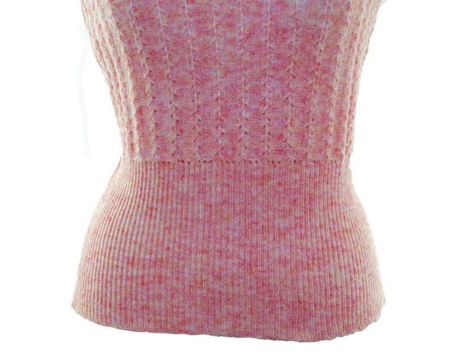 Bottom front close up photo of 70s Peach Coloured Tank Top