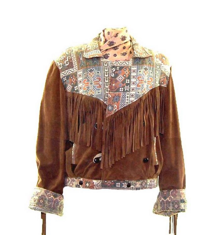 Fringed Suede Aztec Jacket