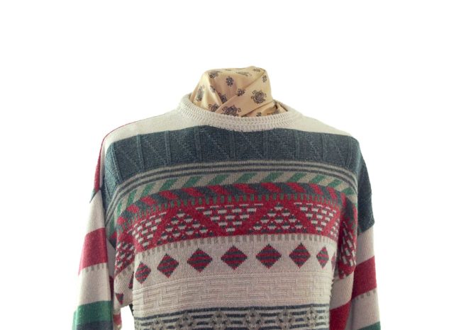 Front close up of 80s jazzy jumper