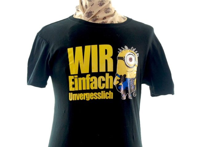 Front close up of German Minions Tee-Shirt