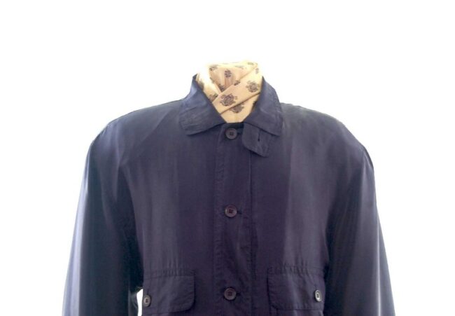 Front close up of Mens Vintage Silk Bomber Jacket