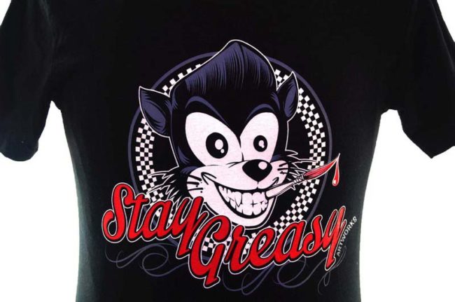 Front close up of Stay Greasy Tee-Shirt