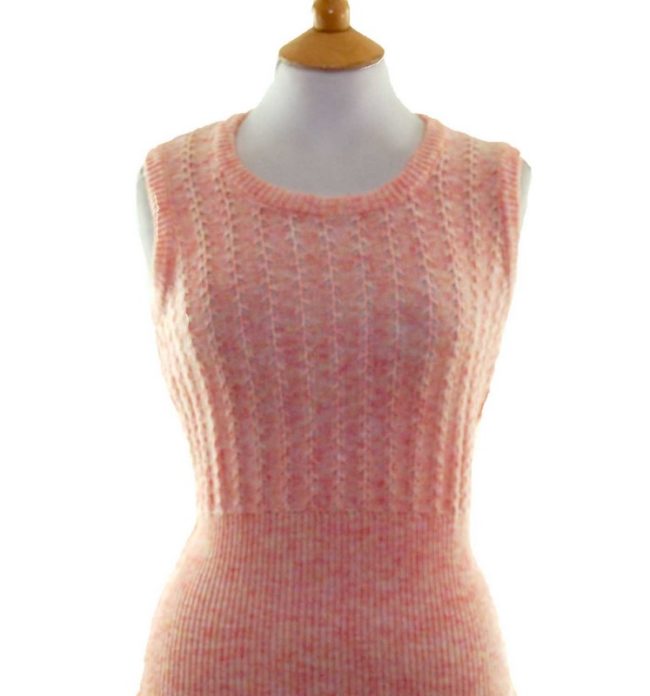 Front close up photo of 70s Peach Coloured Tank Top