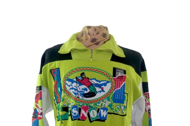 Front close up photo of 90s Lime Green Sweatshirt