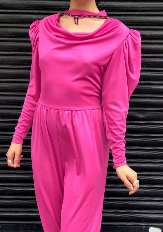 Front close up view of Shocking Pink Playsuit