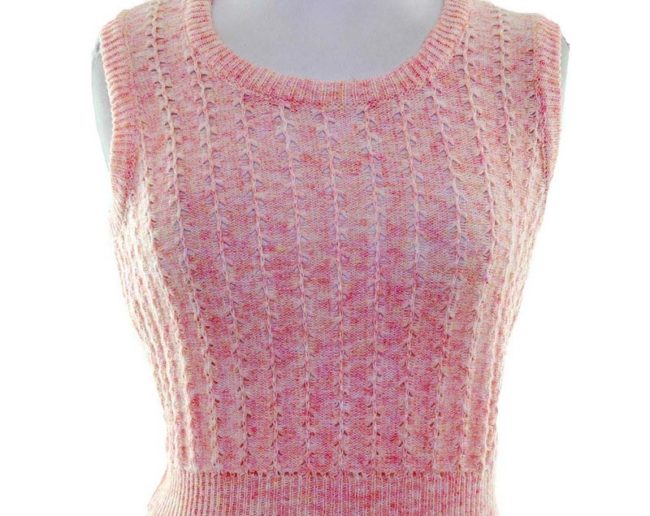 Front top photo of 70s Peach Coloured Tank Top